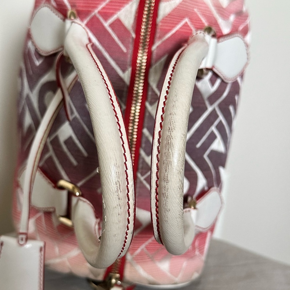 Fendi Pink Gradient Logo Satchel with White Handles - Picture 3 of 10